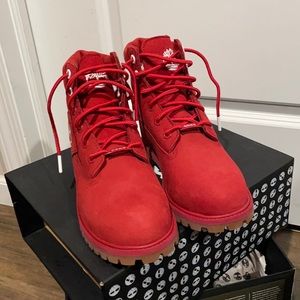 Red Timberland boot Brand New , NEVER WORN
